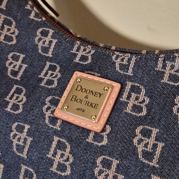 Dooney & Bourke Denim and Pink Bucket Purse - Picture 3 of 6